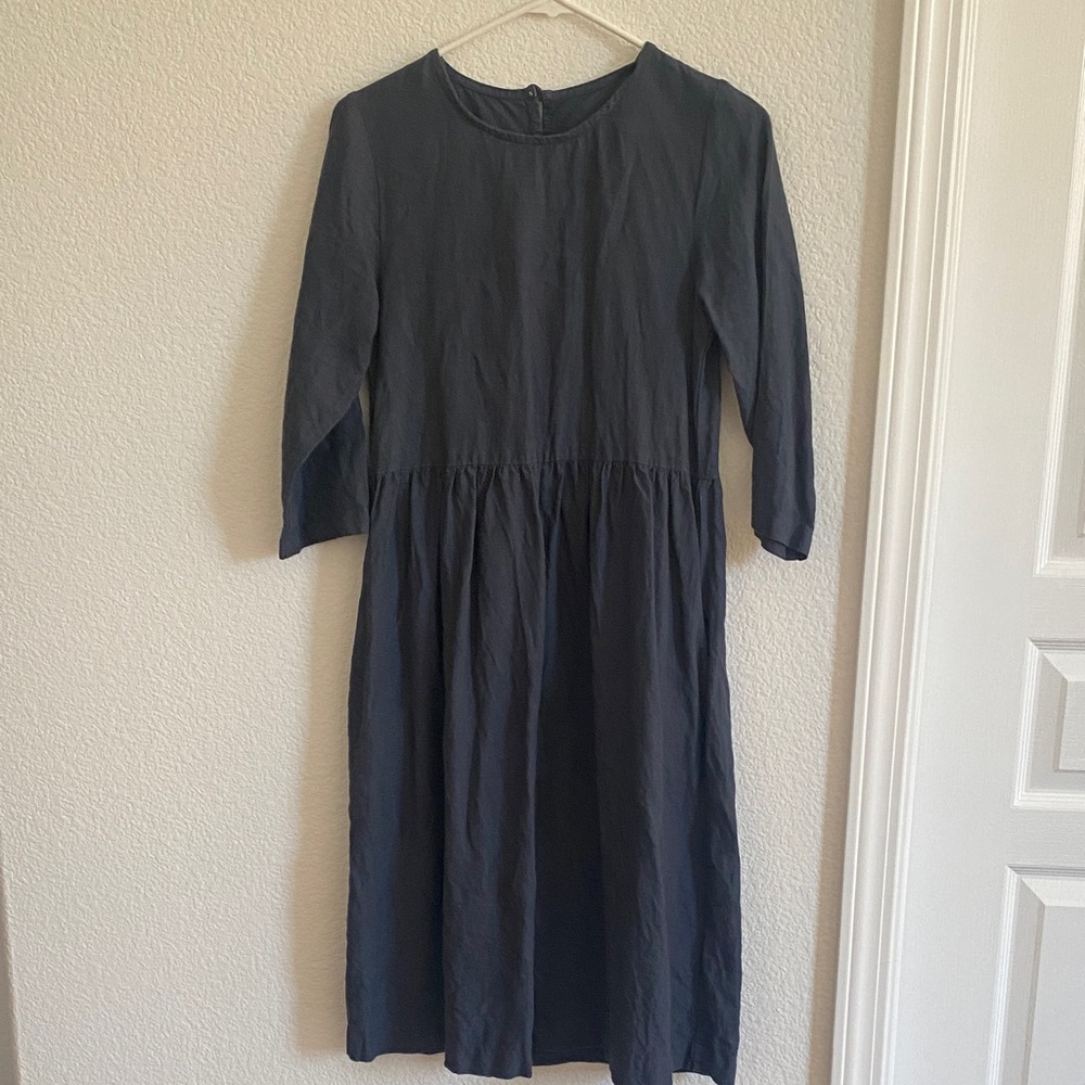 Charcoal linen dress